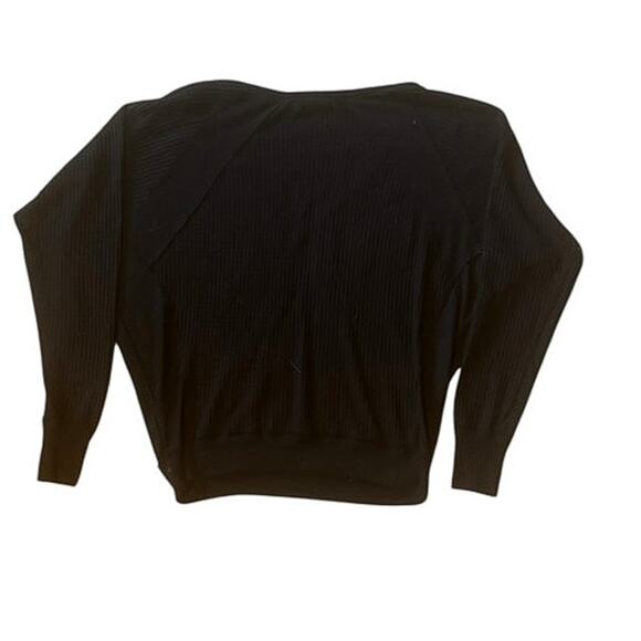 Free People Santa Clara Thermal Long Sleeve V Neck Top Black Preowned Good Small - Picture 4 of 8